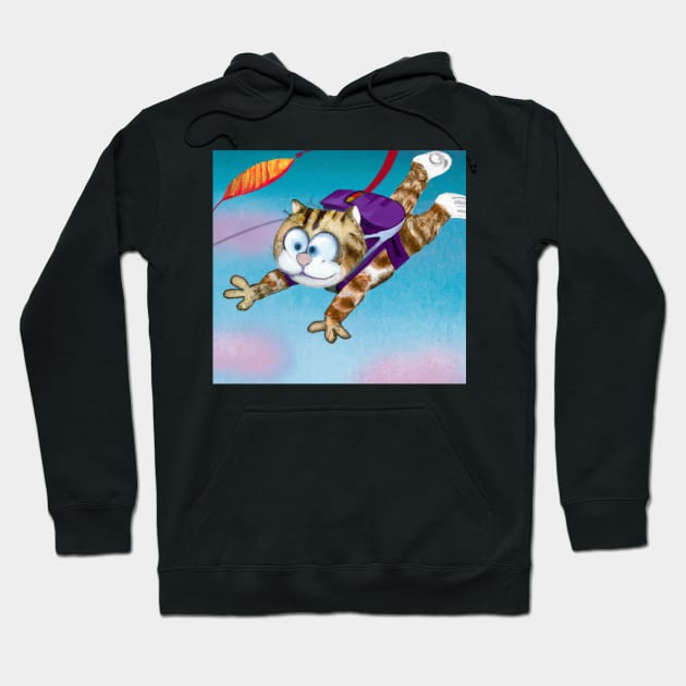 Skydiving Cat Hoodie by DadOfMo Designs